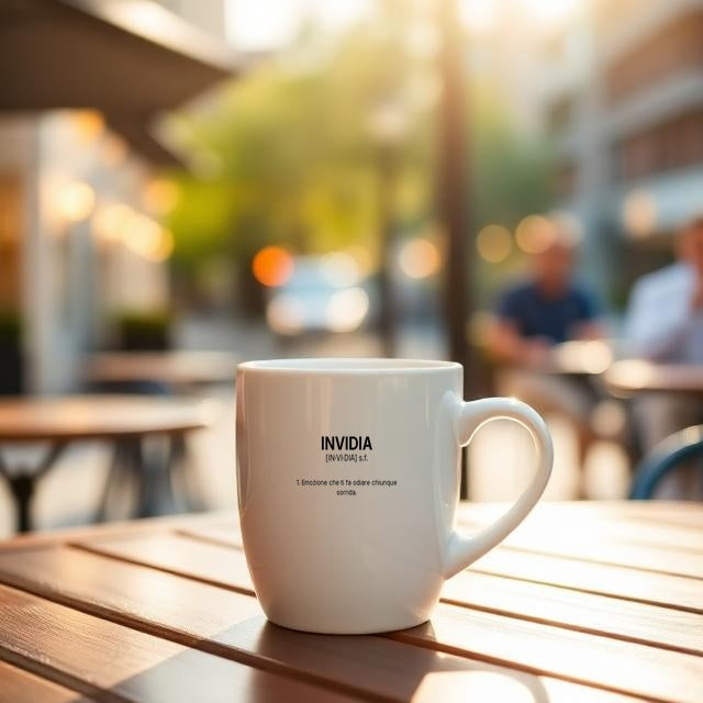 Tazza “INVIDIA” – Definizione Ironica in Stile Dizionario