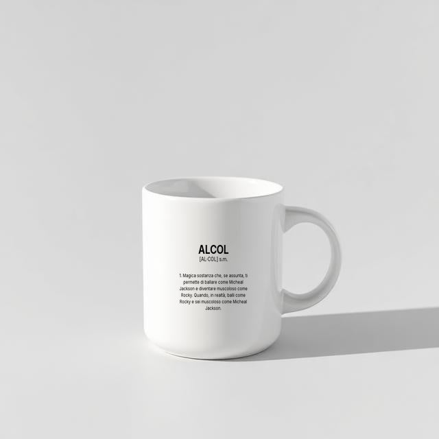 Tazza “ALCOL” – Definizione Ironica in Stile Dizionario