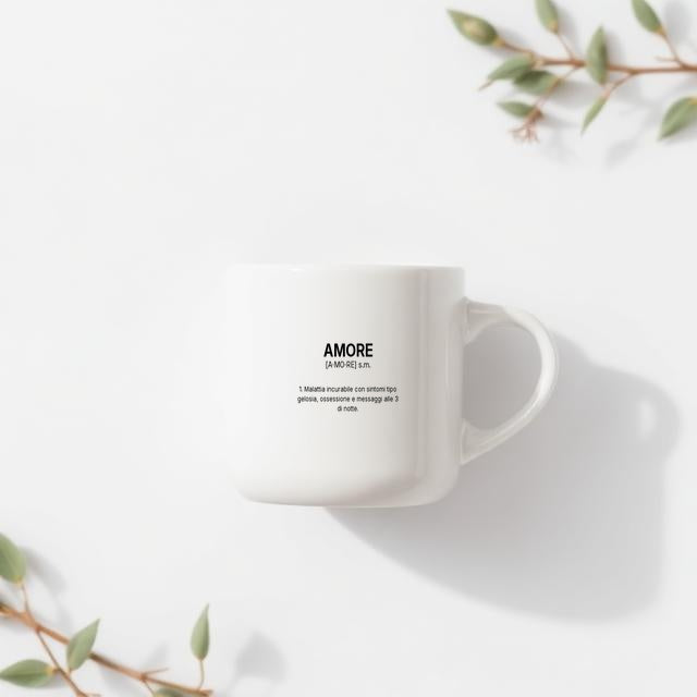 Tazza “AMORE” – Definizione Ironica in Stile Dizionario