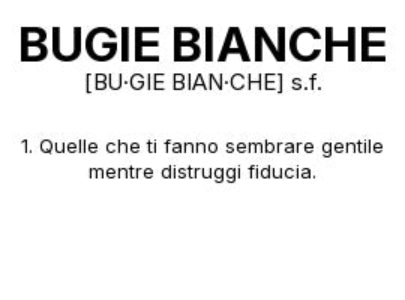 Tazza “BUGIE BIANCHE” – Definizione Ironica in Stile Dizionario