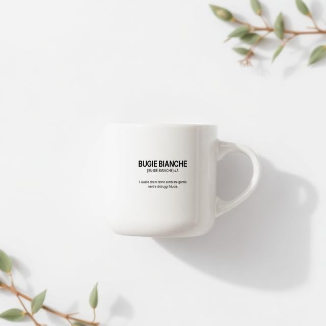Tazza “BUGIE BIANCHE” – Definizione Ironica in Stile Dizionario