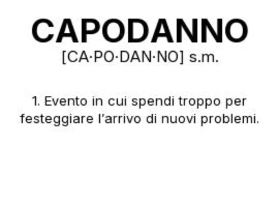 Tazza “CAPODANNO” – Definizione Ironica in Stile Dizionario