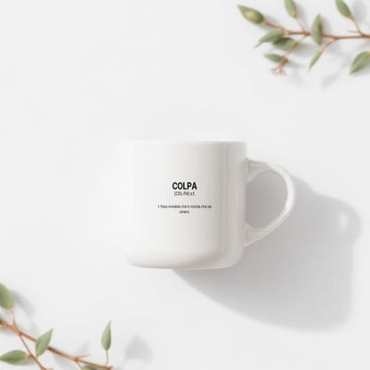 Tazza “COLPA” – Definizione Ironica in Stile Dizionario