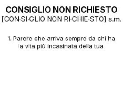 Tazza “CONSIGLIO NON RICHIESTO” – Definizione Ironica in Stile Dizionario