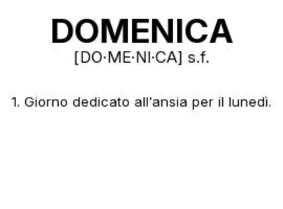 Tazza “DOMENICA” – Definizione Ironica in Stile Dizionario