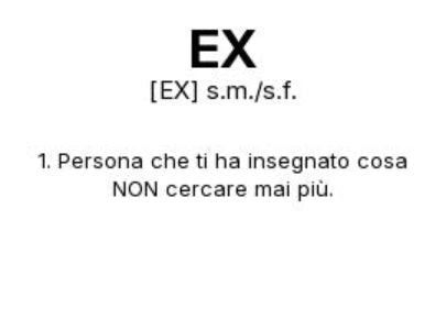 Tazza “EX” – Definizione Ironica in Stile Dizionario