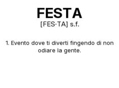 Tazza “FESTA” – Definizione Ironica in Stile Dizionario