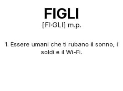 Tazza “FIGLI” – Definizione Ironica in Stile Dizionario