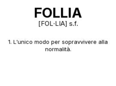 Tazza “FOLLIA” – Definizione Ironica in Stile Dizionario