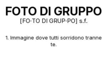 Tazza “FOTO DI GRUPPO” – Definizione Ironica in Stile Dizionario