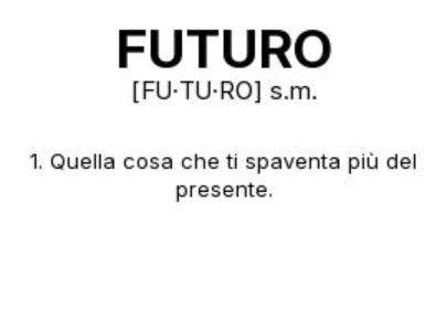 Tazza “FUTURO” – Definizione Ironica in Stile Dizionario