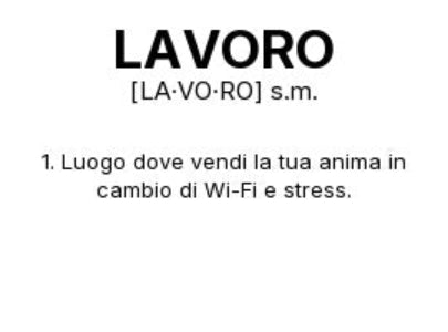 Tazza “LAVORO” – Definizione Ironica in Stile Dizionario