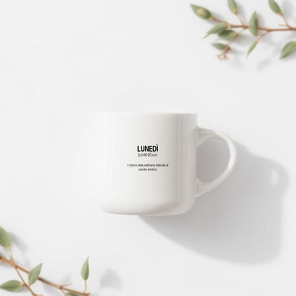 Tazza “LUNEDÌ” – Definizione Ironica in Stile Dizionario