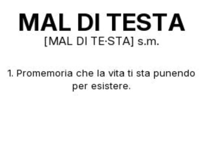 Tazza “MAL DI TESTA” – Definizione Ironica in Stile Dizionario