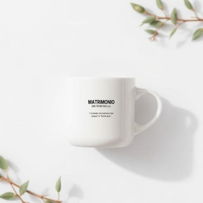 Tazza “MATRIMONIO” – Definizione Ironica in Stile Dizionario