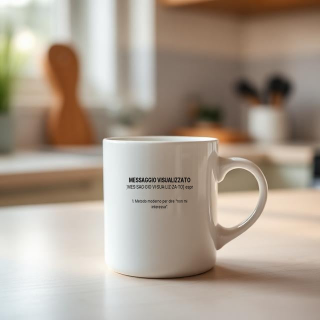 Tazza “MESSAGGIO VISUALIZZATO” – Definizione Ironica in Stile Dizionario
