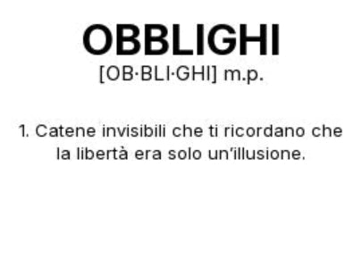 Tazza “OBBLIGHI” – Definizione Ironica in Stile Dizionario