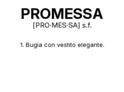 Tazza “PROMESSA” – Definizione Ironica in Stile Dizionario