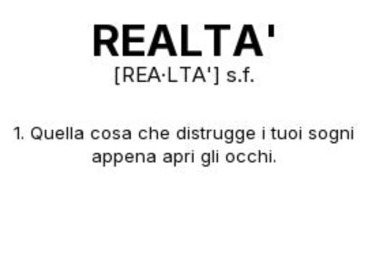 Tazza “REALTA'” – Definizione Ironica in Stile Dizionario