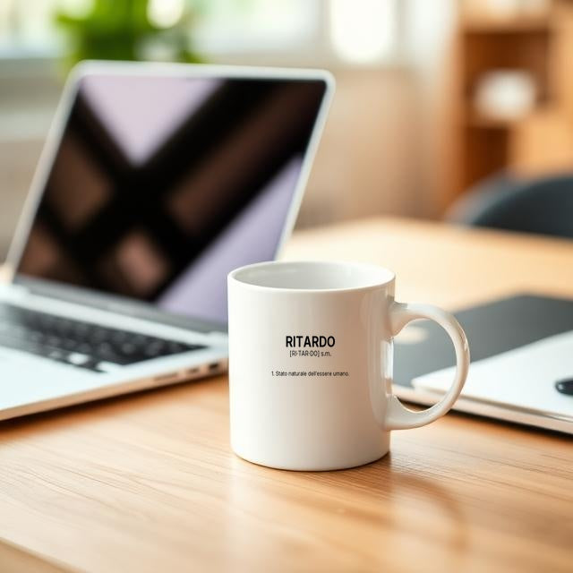 Tazza “RITARDO” – Definizione Ironica in Stile Dizionario