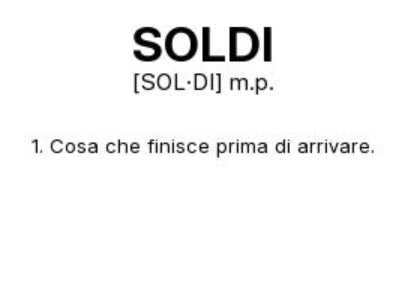 Tazza “SOLDI” – Definizione Ironica in Stile Dizionario