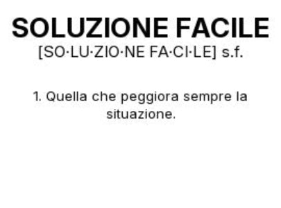 Tazza “SOLUZIONE FACILE” – Definizione Ironica in Stile Dizionario