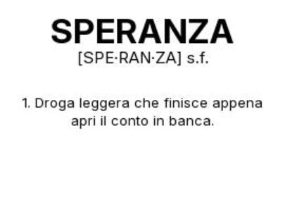 Tazza “SPERANZA” – Definizione Ironica in Stile Dizionario