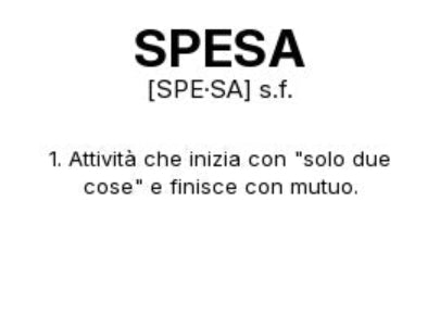 Tazza “SPESA” – Definizione Ironica in Stile Dizionario