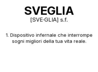 Tazza “SVEGLIA” – Definizione Ironica in Stile Dizionario