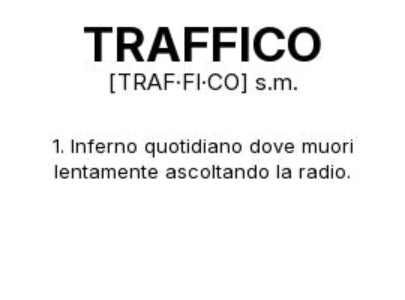 Tazza “TRAFFICO” – Definizione Ironica in Stile Dizionario