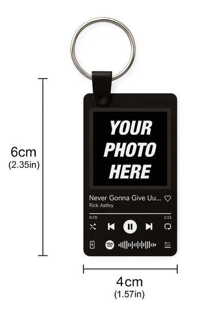 Portachiavi Personalizzato Spotify — Rettangolare (6cm × 4cm)