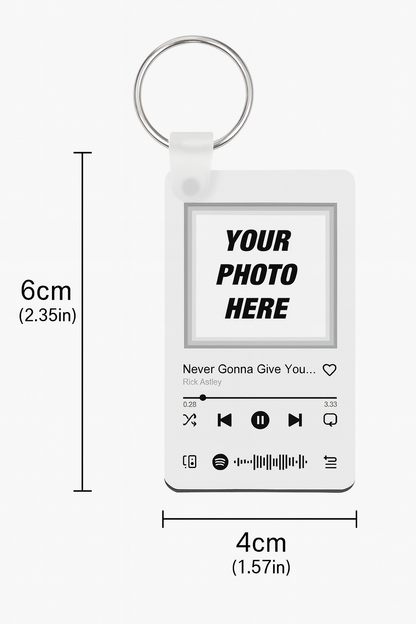 Portachiavi Personalizzato Spotify — Rettangolare (6cm × 4cm)