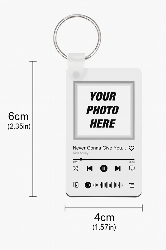 Portachiavi Personalizzato Spotify — Rettangolare (6cm × 4cm)
