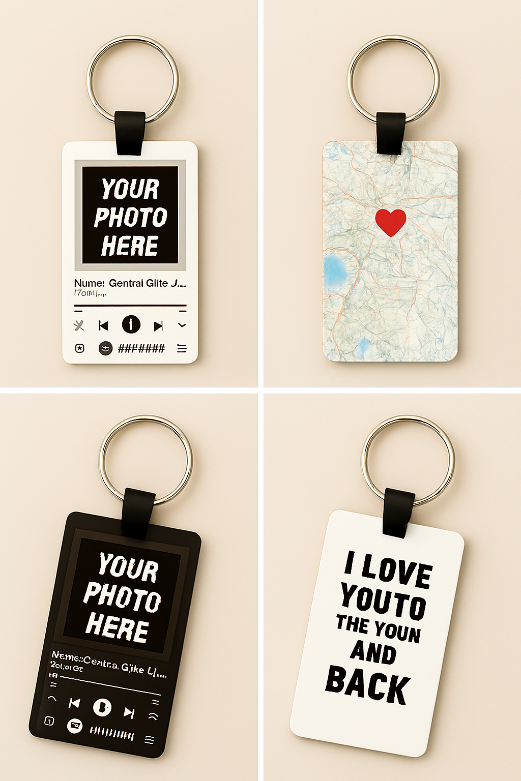 Portachiavi Personalizzato Spotify — Rettangolare (6cm × 4cm)