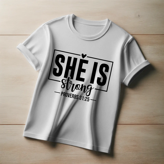 She is Strong, Salty | Empowering Christian Women’s T-Shirt