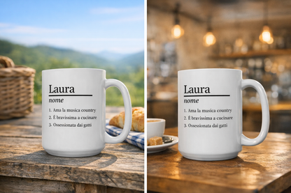 Tazza Personalizzabile in Ceramica – “Definizione Nome”